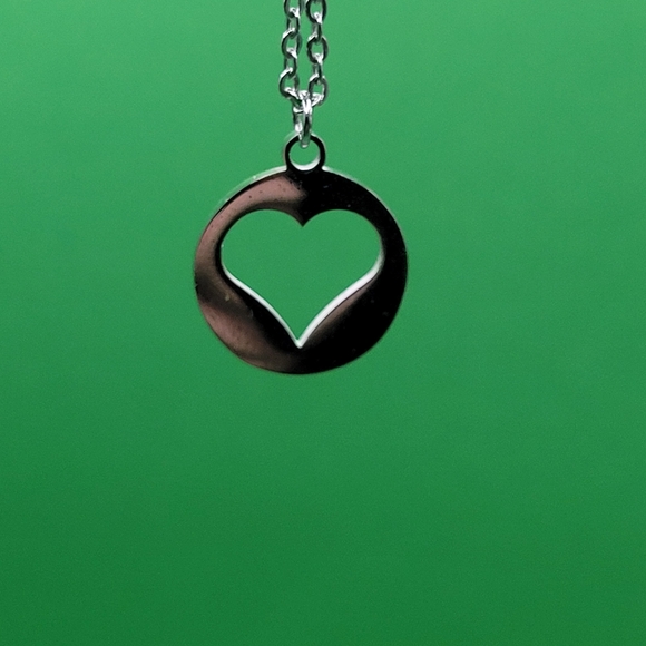 Shape Of My Heart Heart Cutout Disc Necklace by Jewlr - Picture 2 of 8